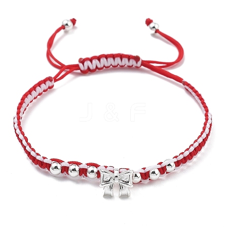 Two Tone Nylon Thread Braided Bead Bracelets BJEW-JB11214-01-1