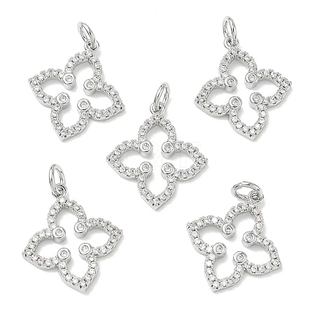 SHEGRACE Brass Micro Pave Clear Cubic Zirconia Pendants XGRQ3P670-637P-1