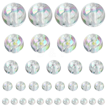 800Pcs 5 Sizes Eco-Friendly Transparent Acrylic Beads TACR-FS0001-21-1