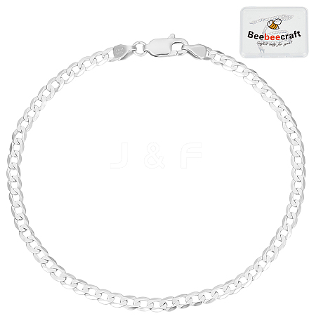 1Pc 925 Sterling Silver Curb Chain Bracelets BJEW-BBC0001-06A-1