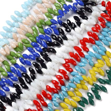 Opaque Solid Color Glass Bead Strands GLAA-D022-04-1