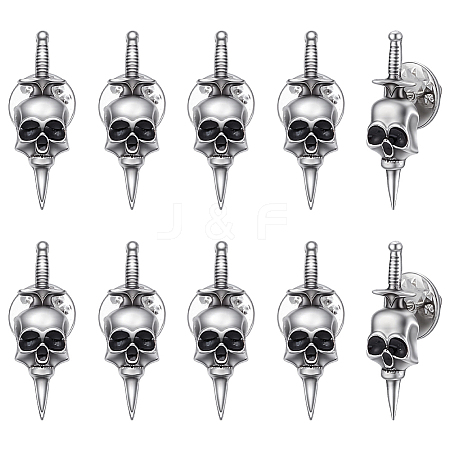 10Pcs Halloween Alloy Lapel Pin Backs for Backpack Clothes JEWB-UN0002-69A-1