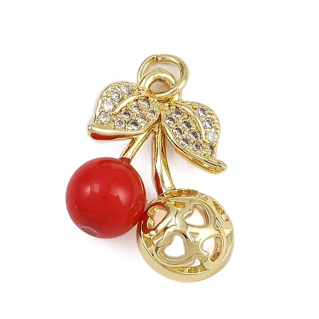 Brass Micro Pave Cubic Zirconia Pendants KK-D409-32G-1