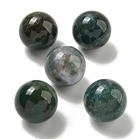 Natural Indian Agate Round Ball Figurines Statues for Home Office Desktop Decoration G-P532-02A-12-1
