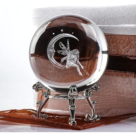 Inner Carving Glass Crystal Ball Diaplay Decoration PW-WG80134-03-1
