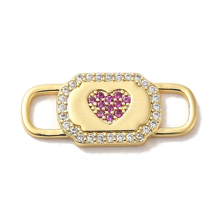 Brass Cubic Zirconia Connector Charms LS-KK-M278-01A-G-1