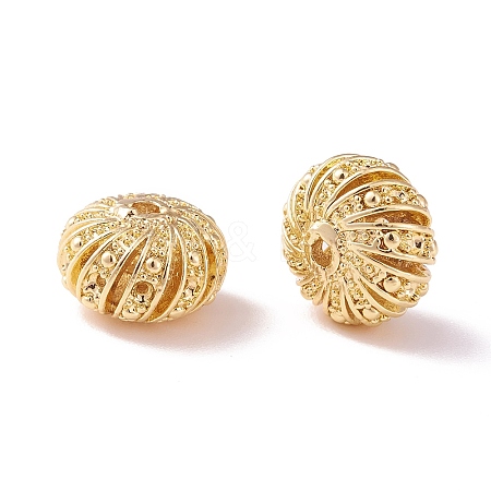 Brass Hollow Rondelle Bead Rhinestone Settings LS-KK-P226-09CG-1