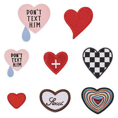 8Pcs 8 Styles Computerized Embroidery Cloth Patches PATC-TA0001-38B-1