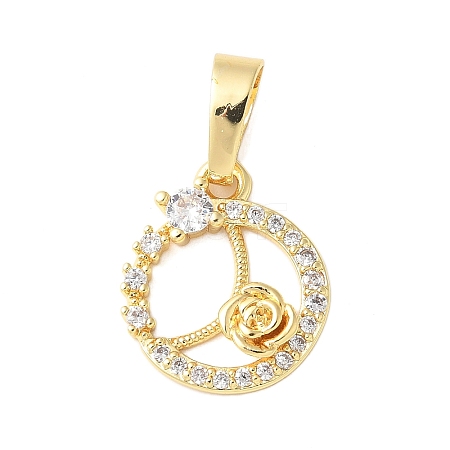 Brass Micro Pave Cubic Zirconia Pendants KK-D357-04A-G-1