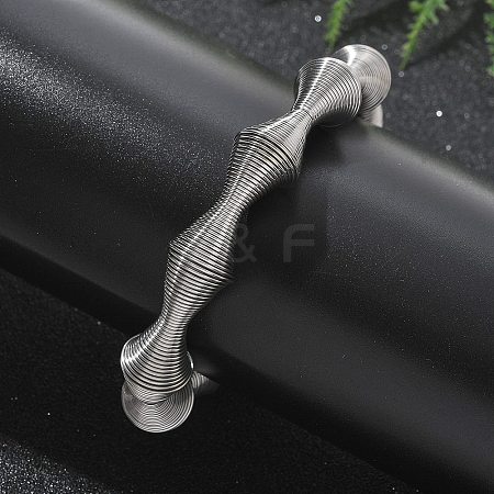 304 Stainless Steel Stretch Bangles for Women BJEW-P315-02C-P-1