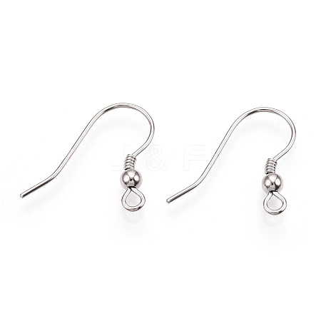 Anti-Tarnish Rhodium Plated 925 Sterling Silver French Hooks with Coil and Ball STER-T007-121P-1