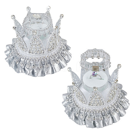 Plastic Rhinestone Ring Boxes CON-WH0086-142-1