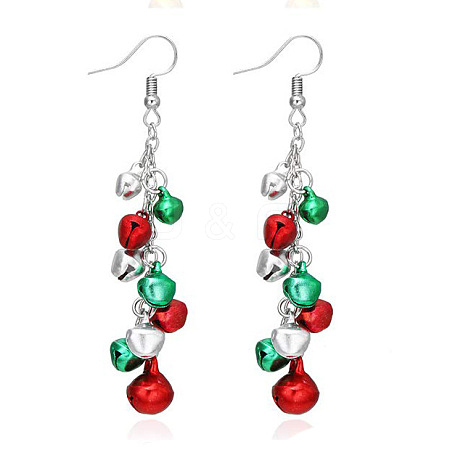 Christmas Theme Alloy Plastic Dangle Earrings FS-WG6FBD6-06-1