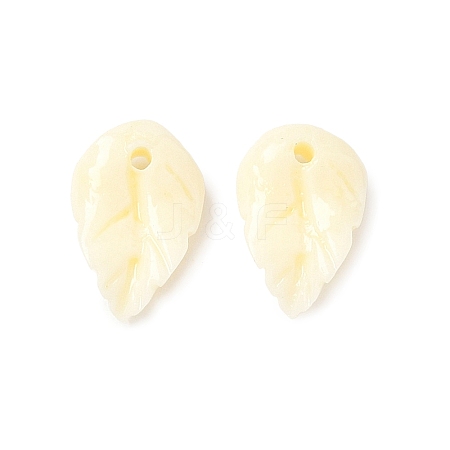 Synthetic Coral Dyed Leaf Charms CORA-Q034-01-02-1