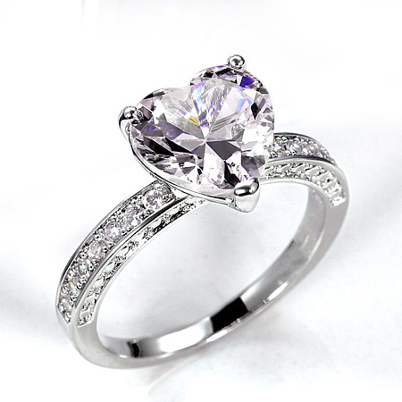 Brass Micro Pave Cubic Zirconia Finger Rings for Women FS-WGC99AF-06-1