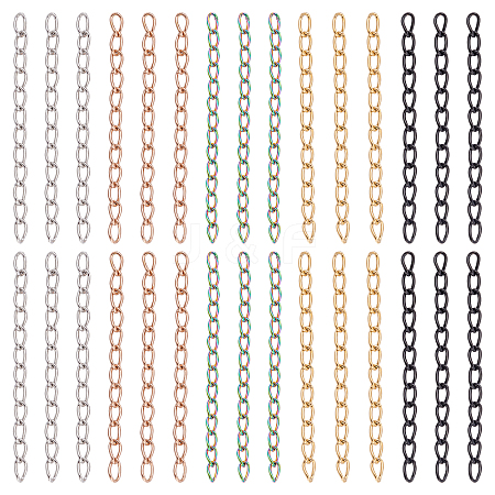 100Pcs 5 Colors 304 Stainless Steel Curb Chains Extender STAS-UN0038-15B-1