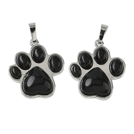 Natural Obsidian Pendants X-G-B194-02P-07-1