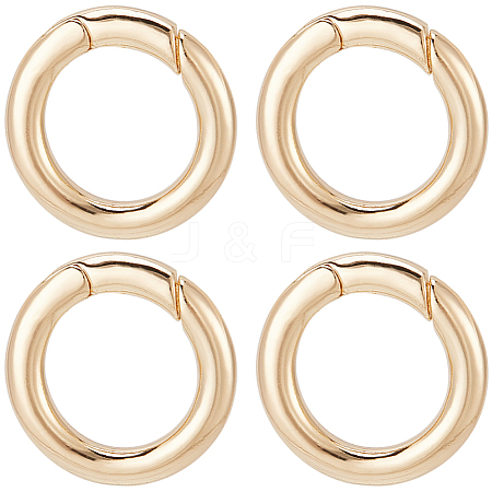 SUNNYCLUE 6Pcs Brass Spring Gate Rings KK-SC0004-72-1