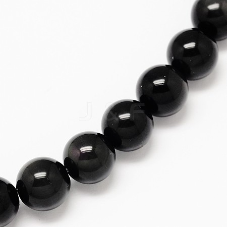 Natural Obsidian Round Beads Strands X-G-L275-03-10mm-01-1
