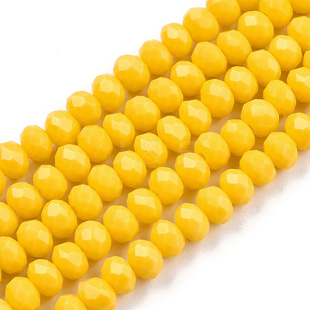 Opaque Solid Color Glass Beads Strands EGLA-A034-P6mm-D29-1