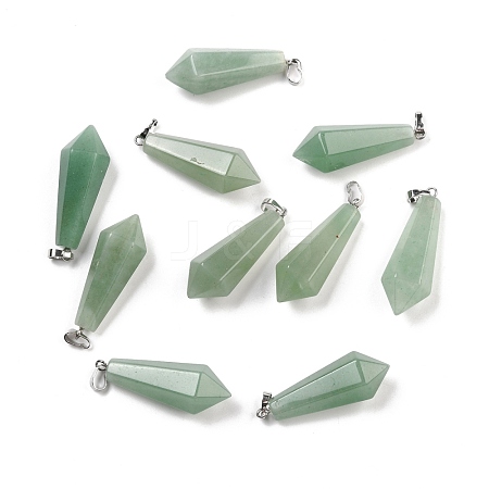 Natural Green Aventurine Pointed Pendants G-I314-02P-24-1
