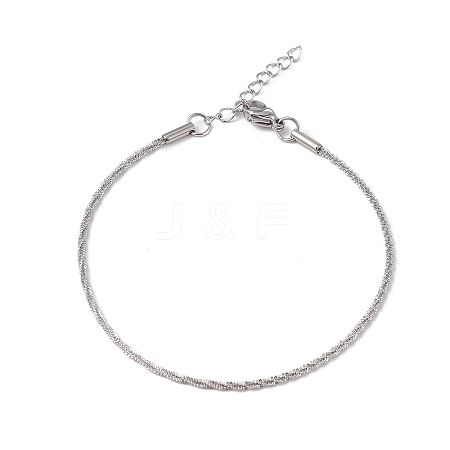 304 Stainless Steel Bone Rope Chain Bracelet for Women BJEW-I311-01A-P-1