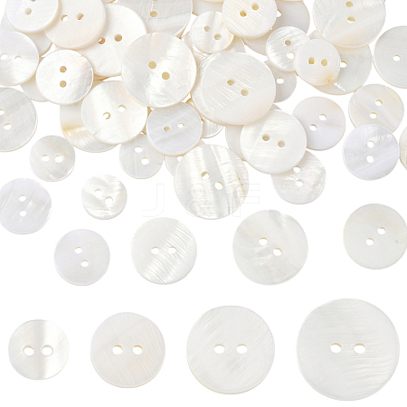 60Pcs 4 Styles Shell Buttons BUTT-SP0001-17-1
