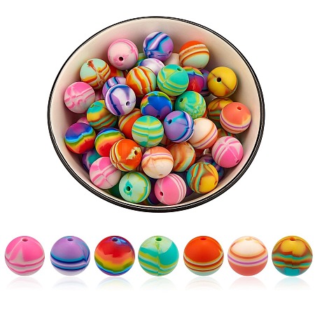 WEWAYSMILE 70Pcs 7 Styles 15mm Silicone Round Beads Making Kit JX487A-1