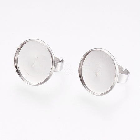 Tarnish Resistant Adjustable 304 Stainless Steel Finger Rings Components LS-STAS-I097-053P-1