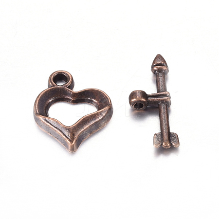 Tibetan Style Alloy Heart Toggle Clasps X-RLF1109Y-NF-1