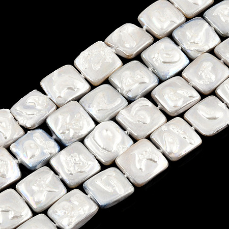 Plating Natural Freshwater Shell Beads Strands SHEL-N026-230A-1