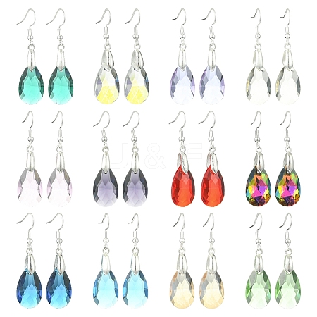 304 Stainless Steel Teardrop Dangle Earrings EJEW-YW00007-1