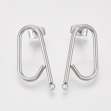 Left and Right Non-Tarnish 304 Stainless Steel Stud Earring Findings X-STAS-S079-142A-1