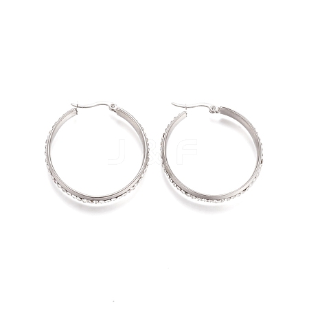 304 Stainless Steel Geometric Hoop Earrings for Women STAS-D171-33C-P-1