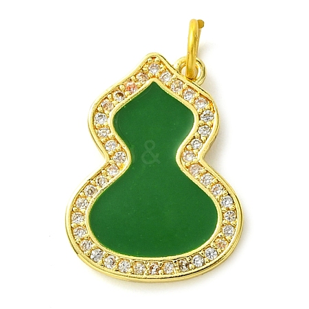 Rack Plating Brass Micro Pave Clear Cubic Zirconia Pendants KK-G501-14G-03-1