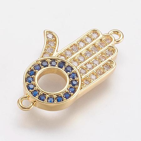 Brass Micro Pave Cubic Zirconia Links ZIRC-G103-24G-1