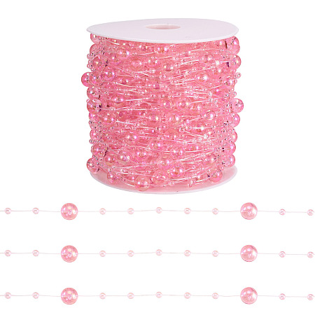 Acrylic Round Beaded Link Chains DIY-MB0007-001E-1