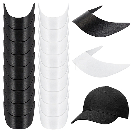 Olycraft 20Pcs 2 Colors Plastic Hat Brim Board for Peaked Cap AJEW-OC0004-92B-1