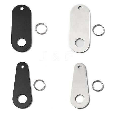 Gorgecraft 4 Sets 4 Style 304 Stainless Steel Sublimation Keychain Blanks FIND-GF0003-68-1