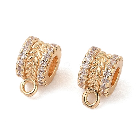 Brass Pave Clear Cubic Zirconia Beads LS-KK-N256-08G-C-1
