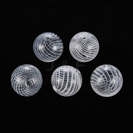 Transparent Handmade Blown Glass Globe Beads GLAA-T012-33B-1