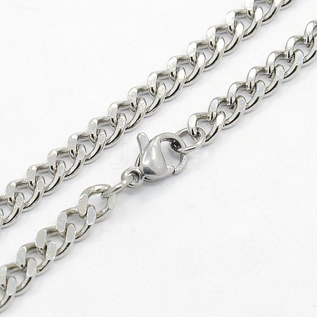 Men's 304 Stainless Steel Curb Chain Necklaces STAS-O037-57P-1