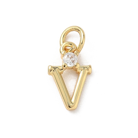 Brass Pave Clear Cubic Zirconia Charms KK-A273-01G-V-1