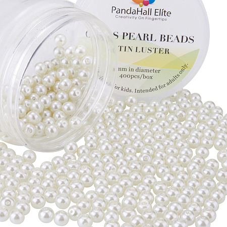 Pearlized Glass Pearl Round Beads HY-PH0001-6mm-011-1