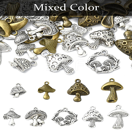 60Pcs 15 Styles Tibetan Style Alloy Pendants TIBEP-YW0001-81-1