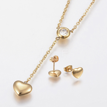 304 Stainless Steel Jewelry Sets SJEW-I192-03G-1