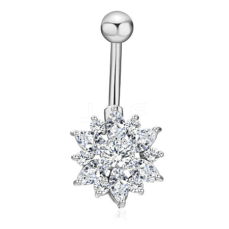 Clear Cubic Zirconia Belly Button Rings WG9960A-40-1