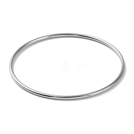 Non-Tarnish 304 Stainless Steel Simple Plain Bangle for Women BJEW-F461-01A-P-1