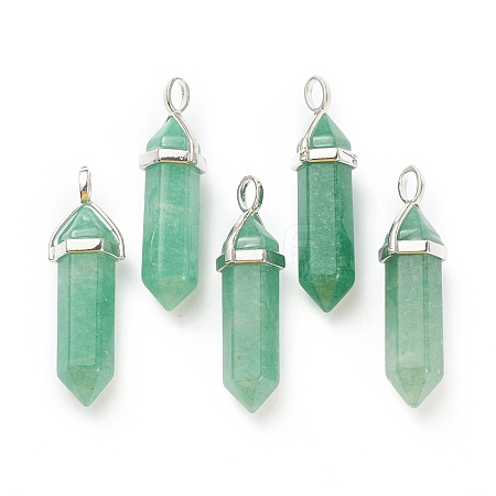 Natural Green Aventurine Pointed Pendants G-M378-01P-A08-1