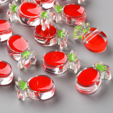 Transparent Enamel Acrylic Beads TACR-S155-002F-1